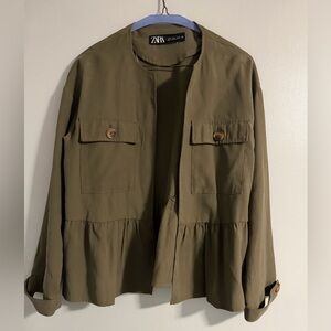 Zara Olive Utility Jacket for Women